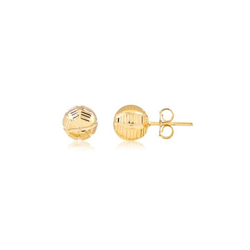 18K Gold Layered Oro Laminado 8 mm Texturized Ball Drop In Long Threader Earrings Wholesale 21.0344